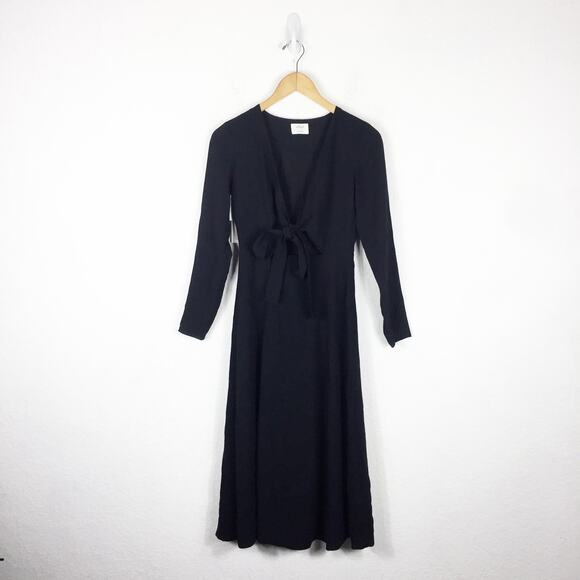 NWT Aritzia Wilfred Aubagne Black Midi Dress - Picture 3 of 14